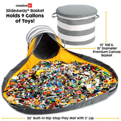 Creative QT SlideAway drawstring cleanup makes tidying quick and kid-friendly.