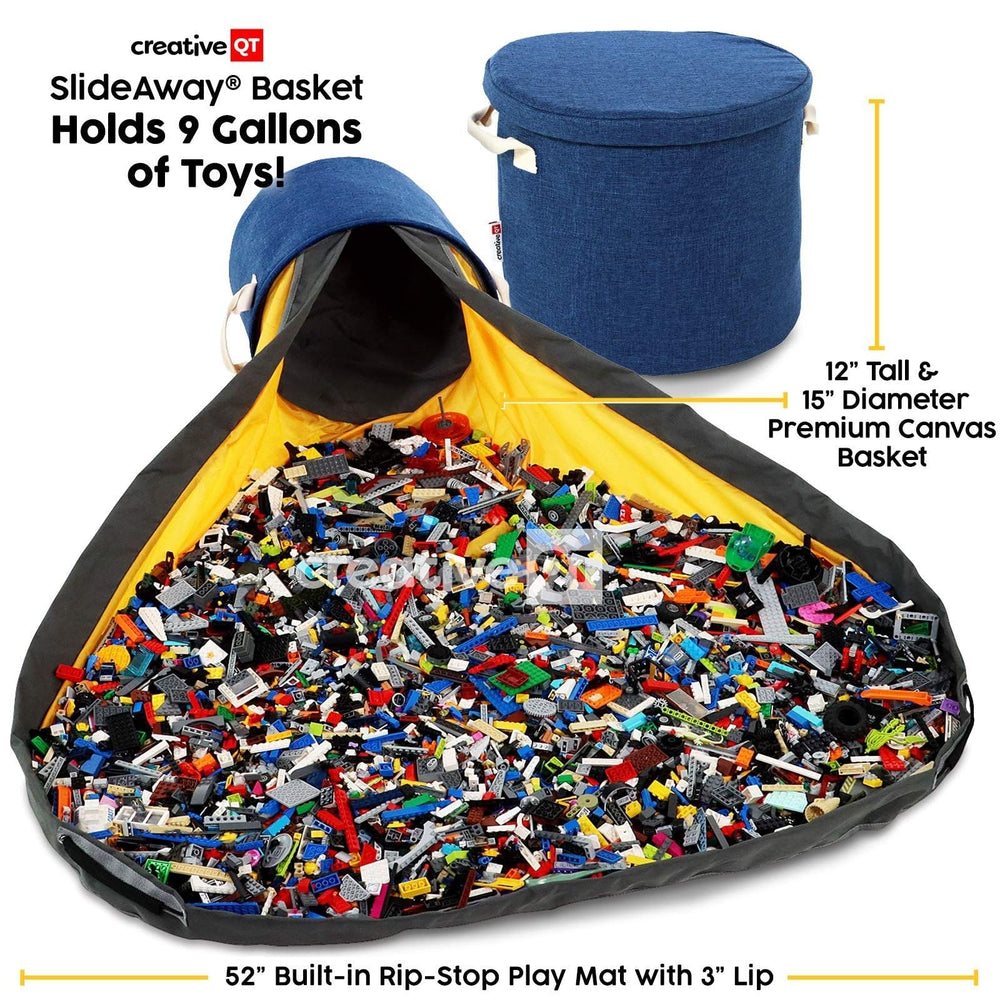 Creative QT SlideAway 12 inch tall toy bin holds up to 9 lbs of toys