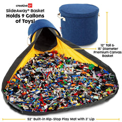Creative QT SlideAway 12 inch tall toy bin holds up to 9 lbs of toys