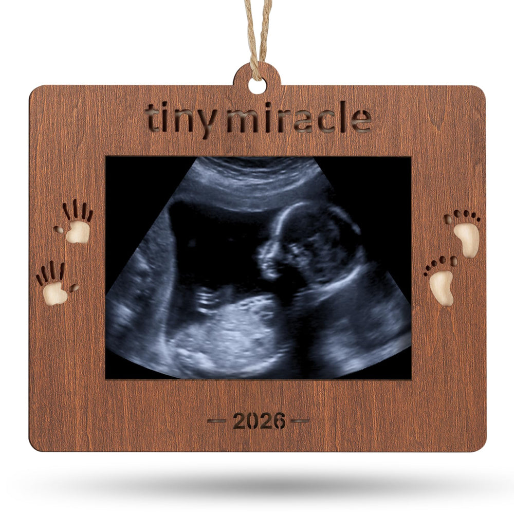 Creawoo 2026 Tiny Miracle frame front view highlighting a keepsake ultrasound memory