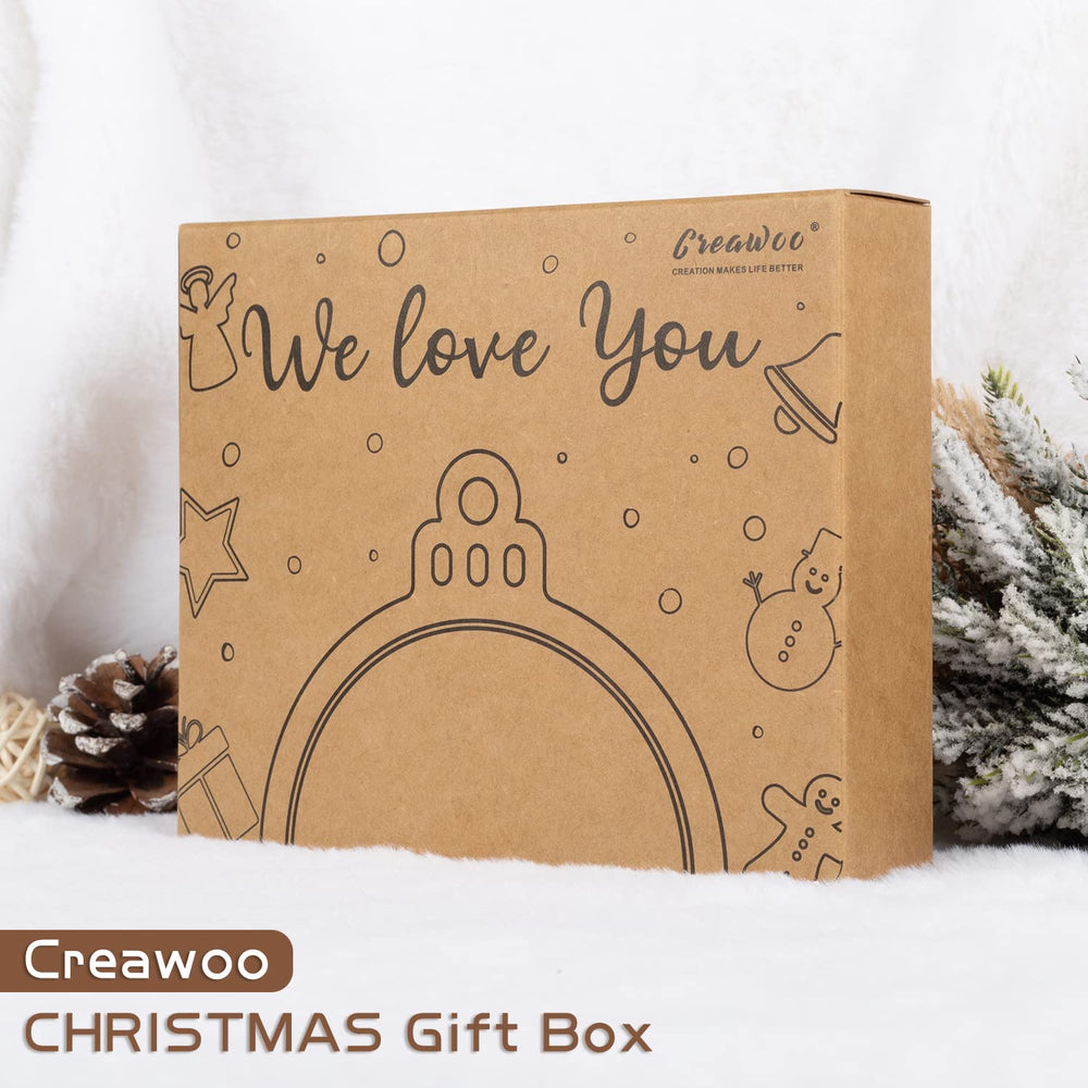 Creawoo ornament assembly showing wood ring and frame