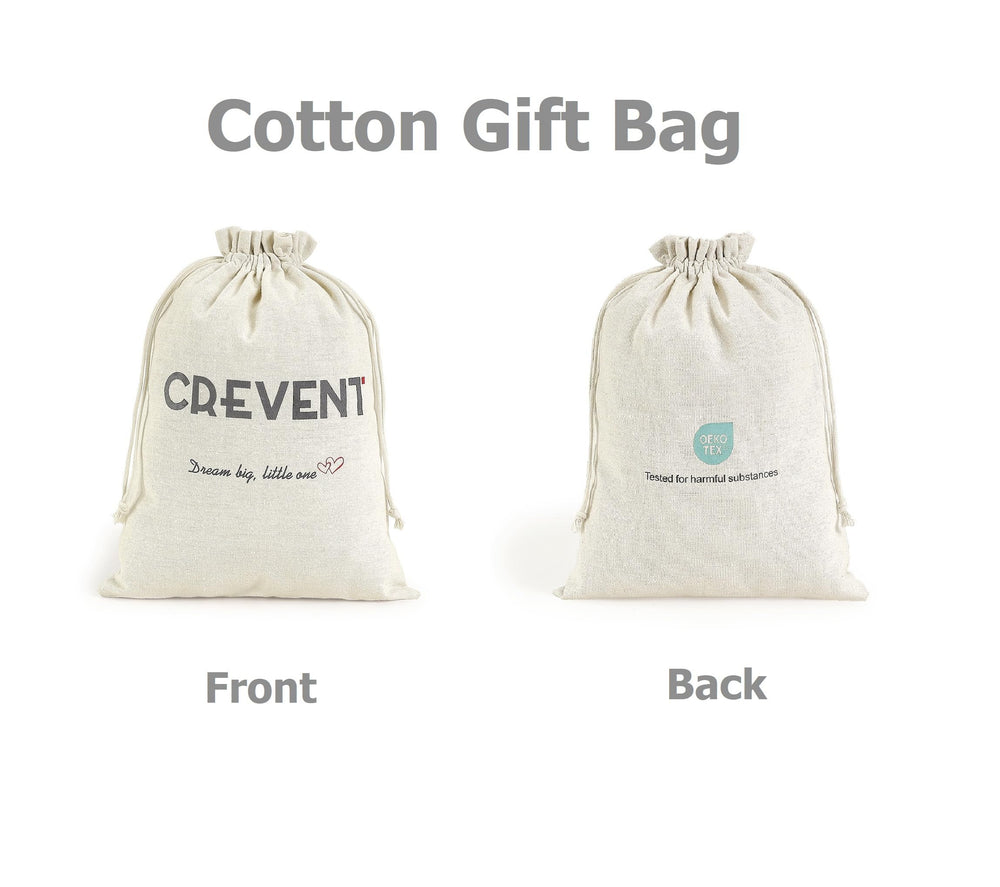 CREVENT gift-ready packaging with cotton bag emphasizes convenient baby shower gift.