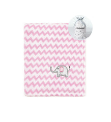 CREVENT Pink Elephant baby blanket for crib time, soft plush.