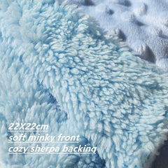 CREVENT Cozy Plush Blanket size 22x22cm ideal for baby on-the-go comfort
