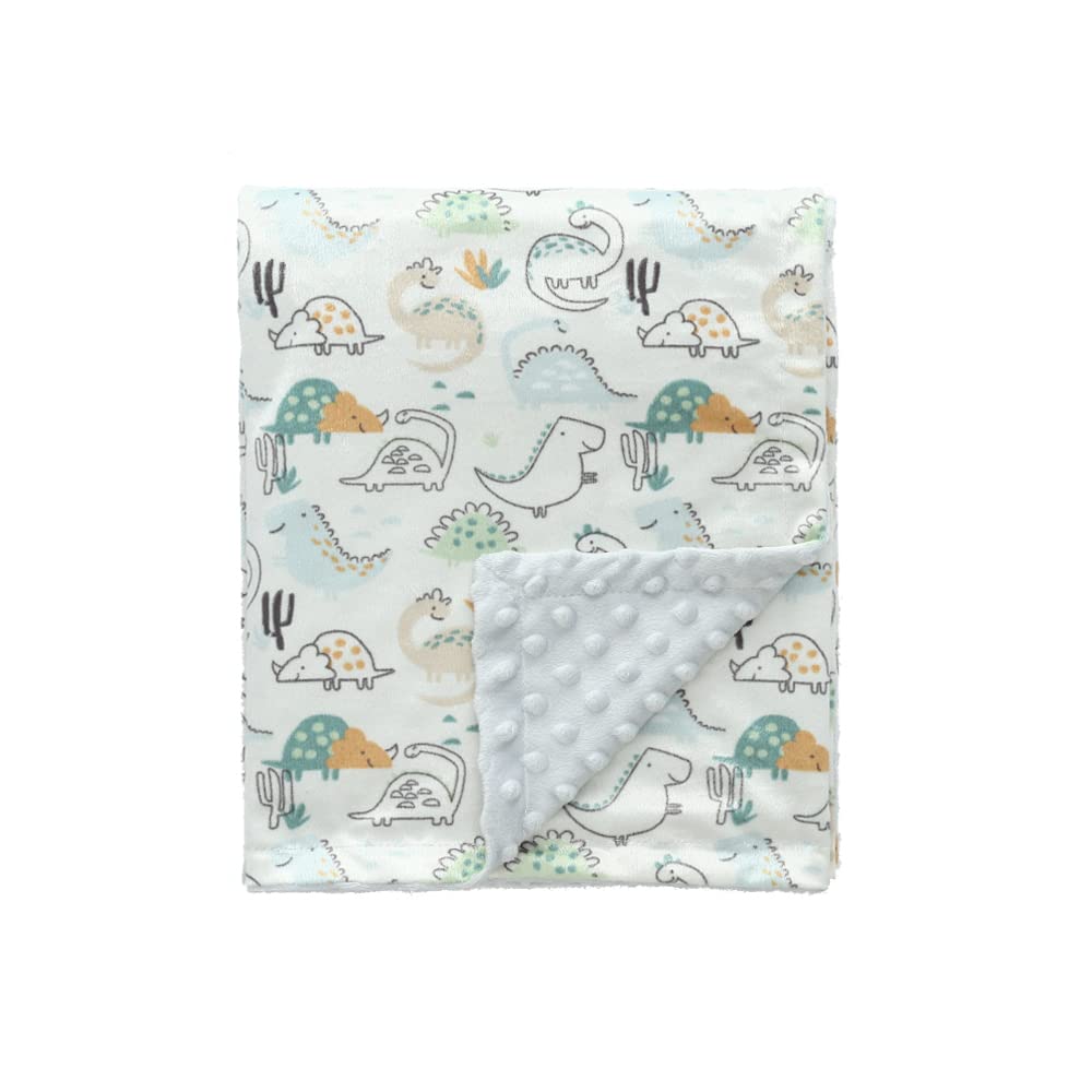 CREVENT fuzzy baby blanket dinosaur full view for all-season cozy snuggles.