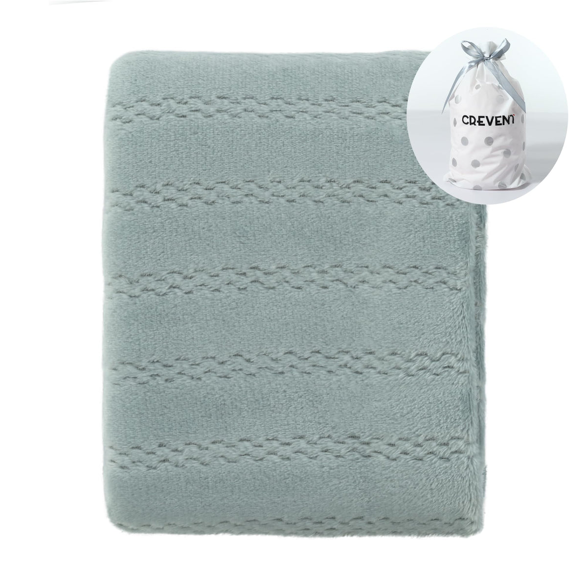 Crevent light-grey 30x40 baby blanket, soft touch for crib and travel.