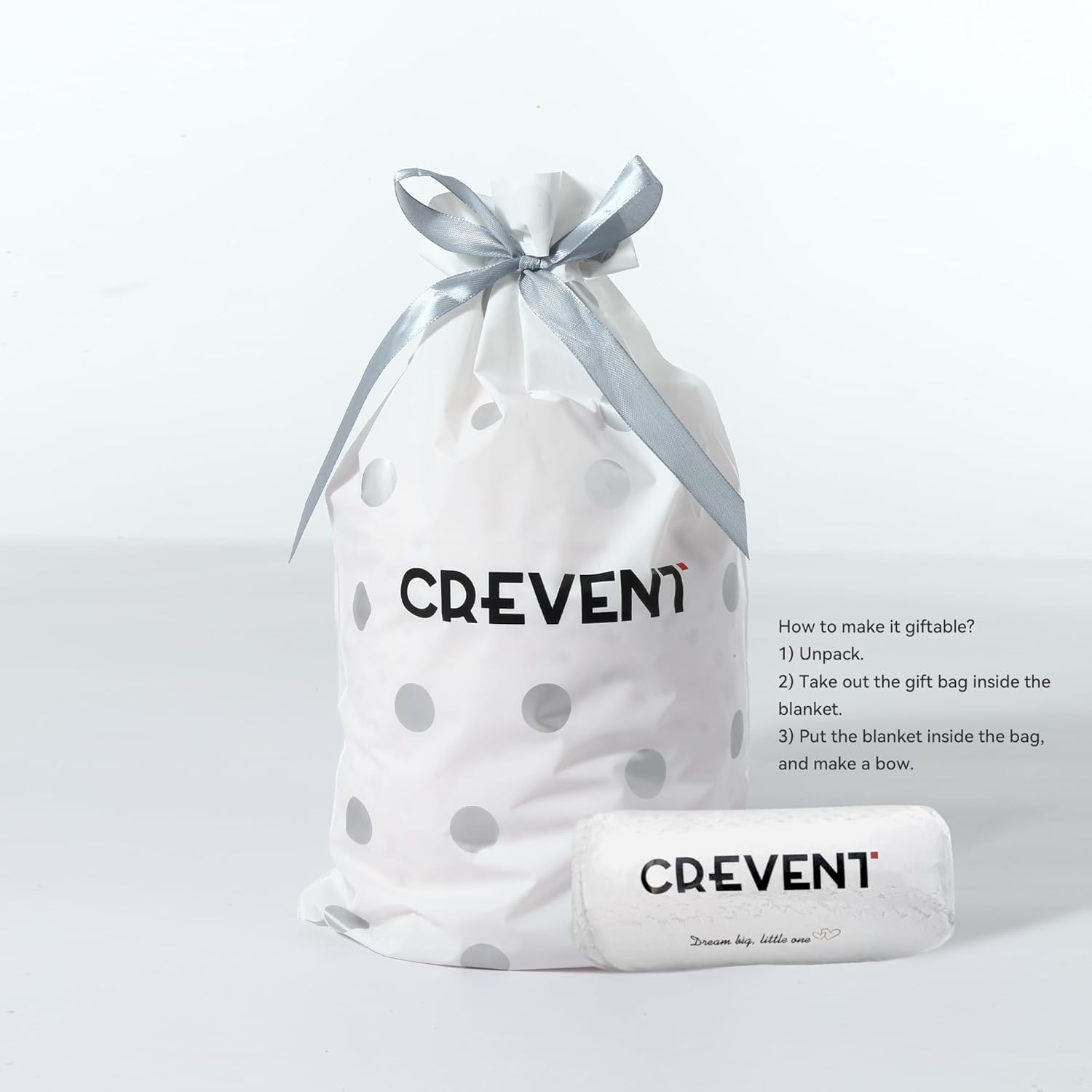 CREVENT newborn sensory blanket giraffedot-purple design supports secure cuddles