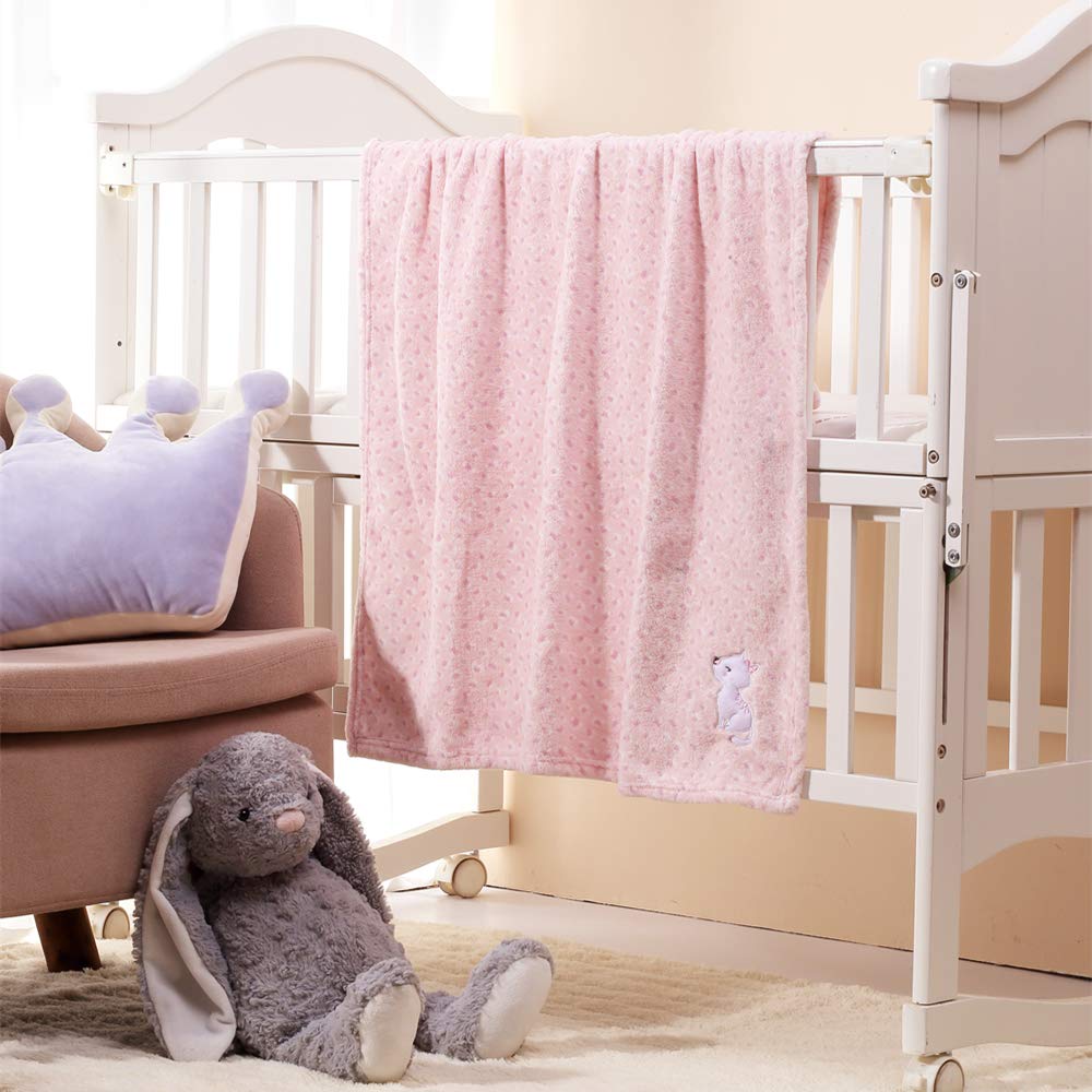 CREVENT pink-cat design blanket shown as a charming baby gift option.