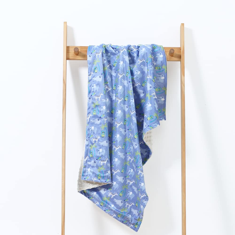CREVENT Silky Soft Baby Blanket in stroller scene highlighting easy-care machine washability.