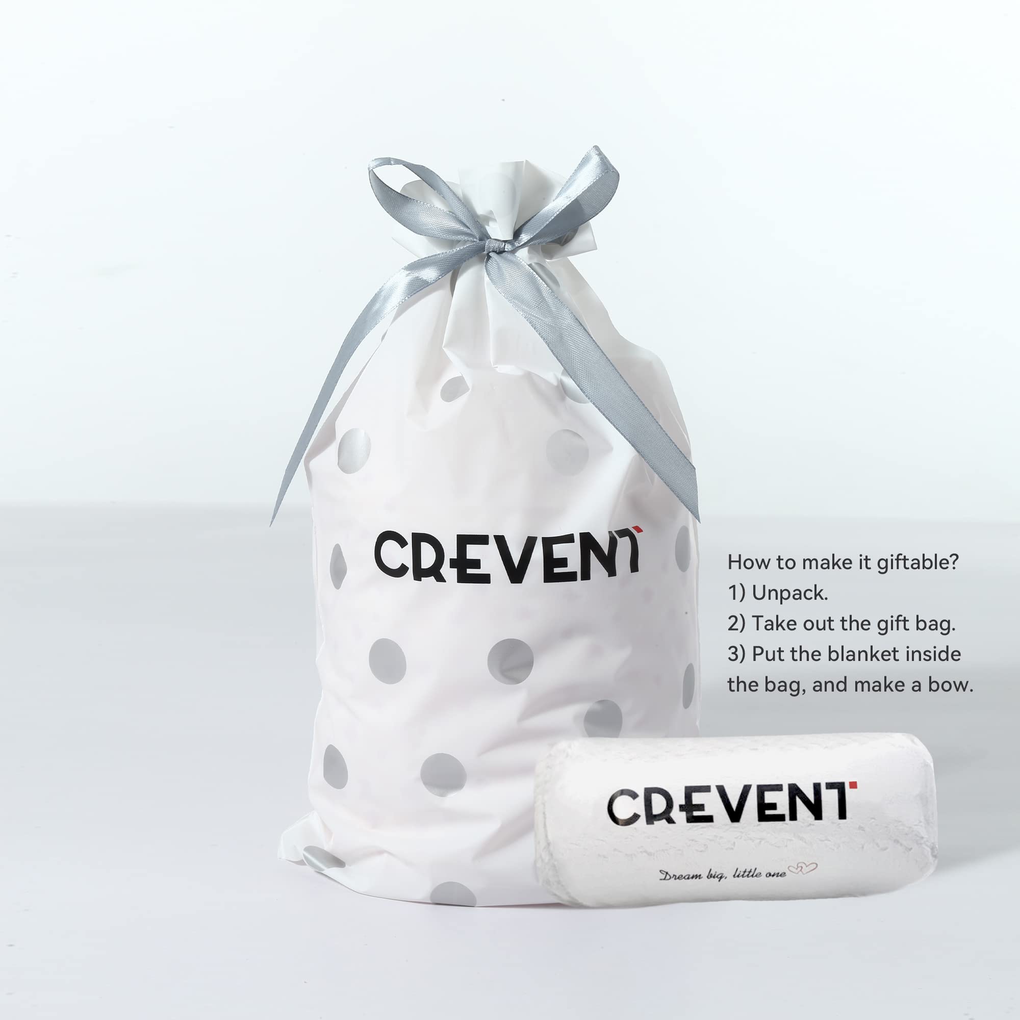 Crevent soft fluffy baby blanket in light-grey, ideal for stroller outings.