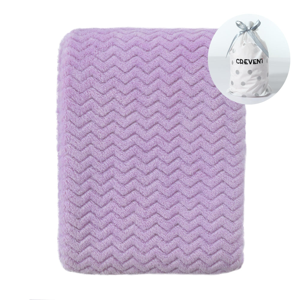 CREVENT Wave Lanveder blanket front view shows ultra-soft fabric for newborn comfort.