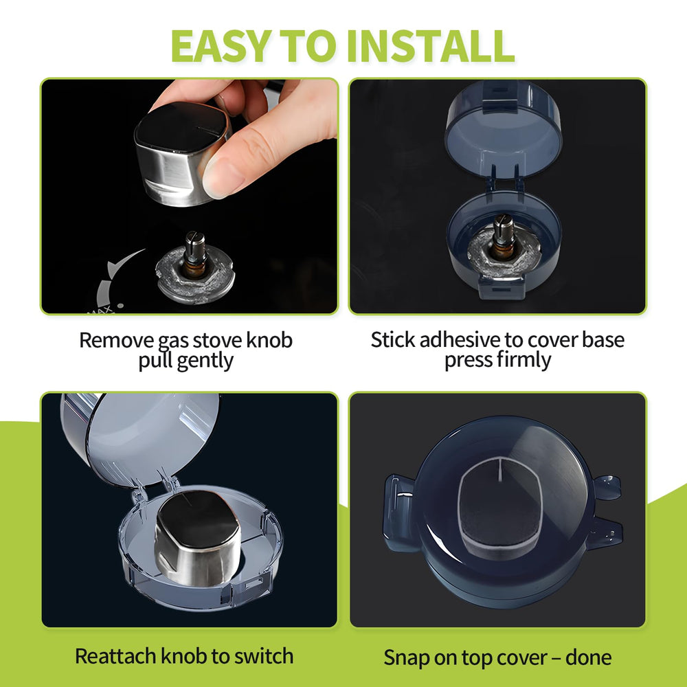 Creztail dual-button lock keeps knobs childproof while adults still cook.