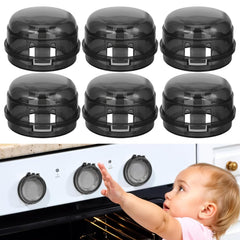 Creztail gas stove knob covers package showing six black caps for child safety