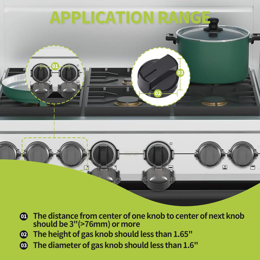 Creztail VO-rated heat-resistant material shields knobs from heat during cooking.