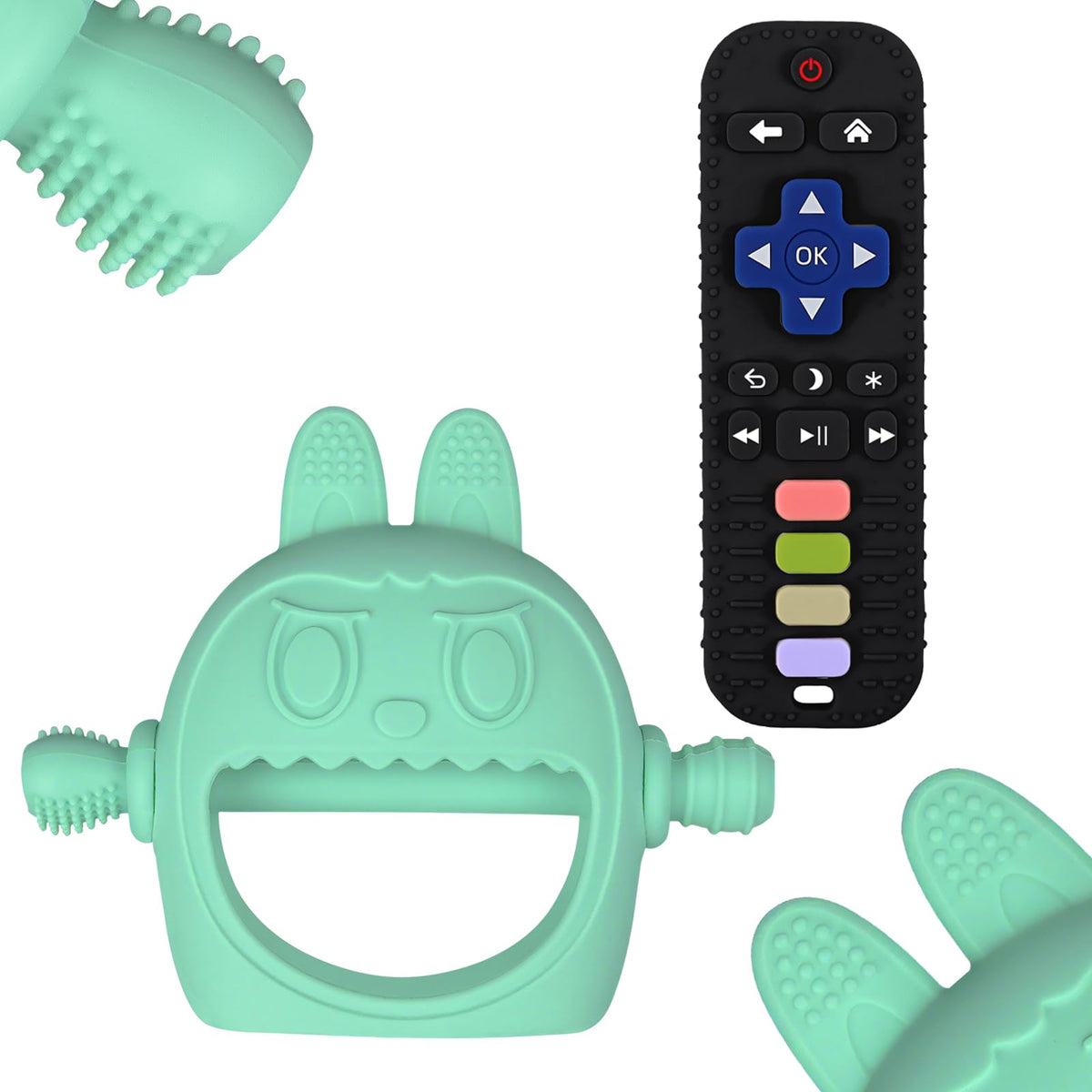 Criamolo teething glove mitten with textured bumps for soothing gums.
