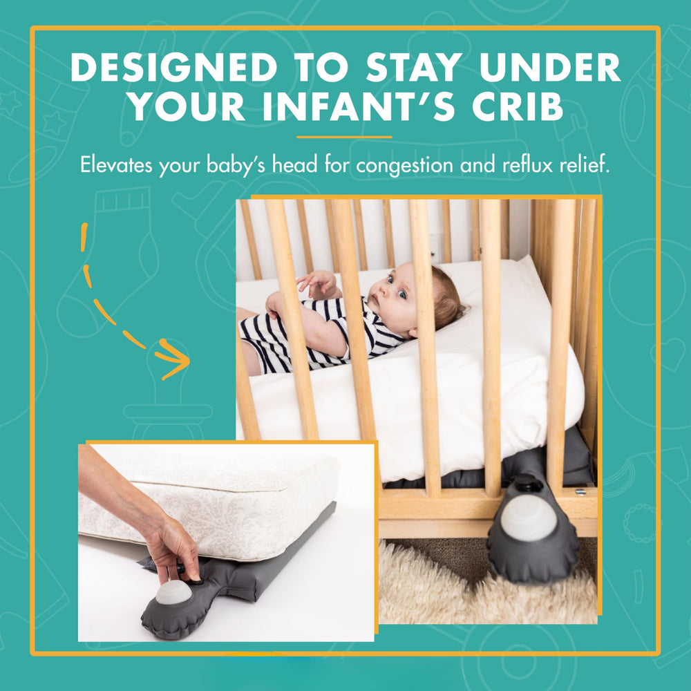 Crib Cloud baby's calm nap with gentle incline and airflow.