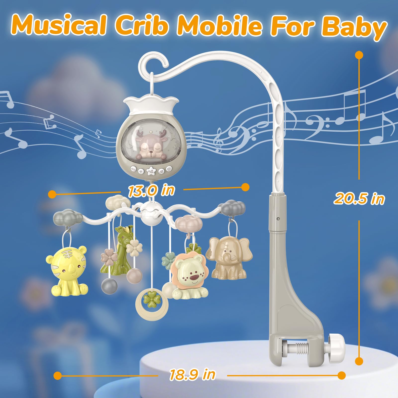 Crib Mobile clip-on pack-and-play hanger for on-the-go setups