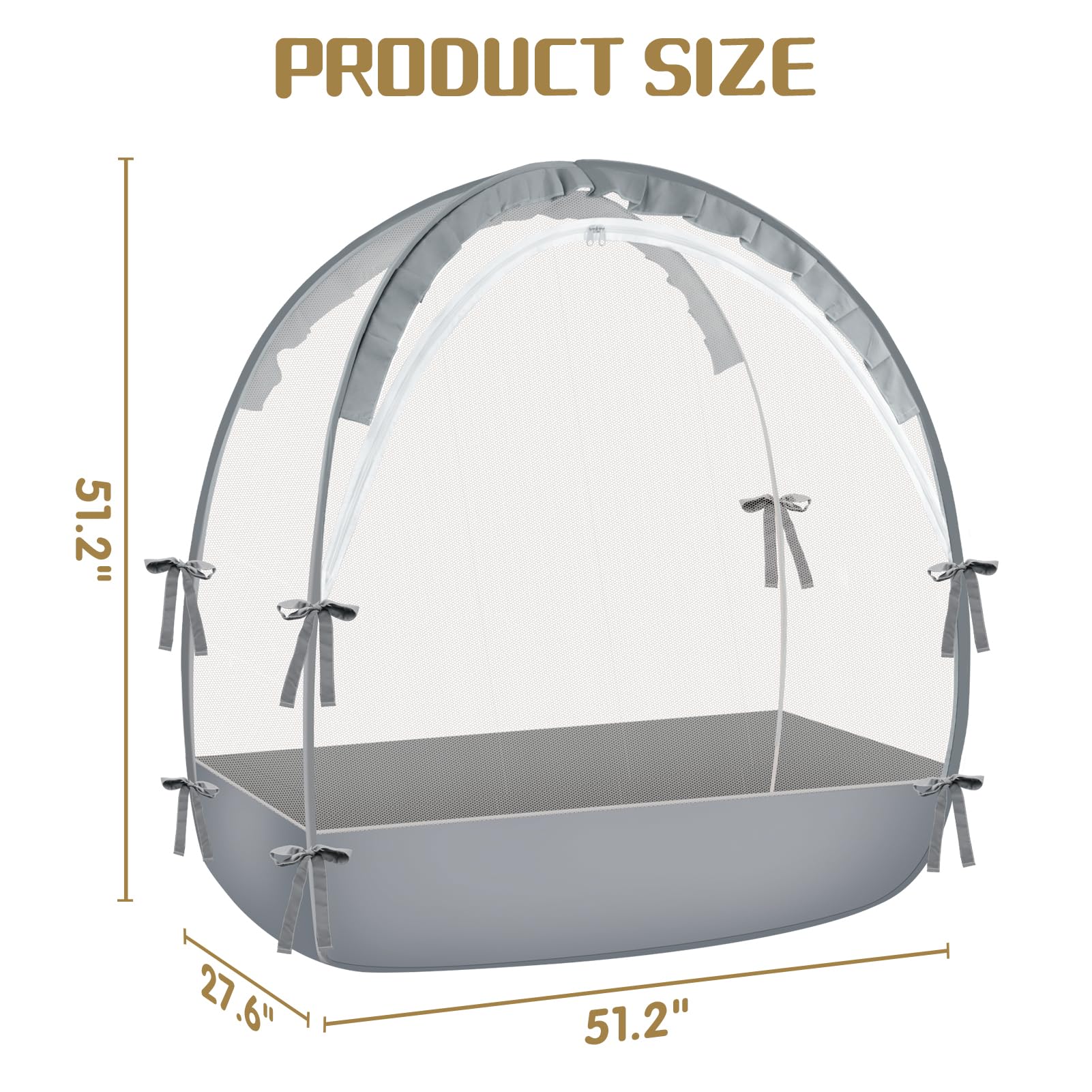 Crib Tent guard-rail protection grey illustrates dead-end protection during play.