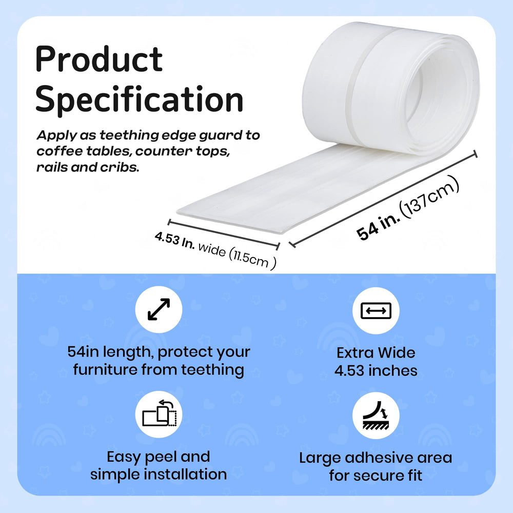 Cribflex rail protector on crib shows safe coverage for chewing.