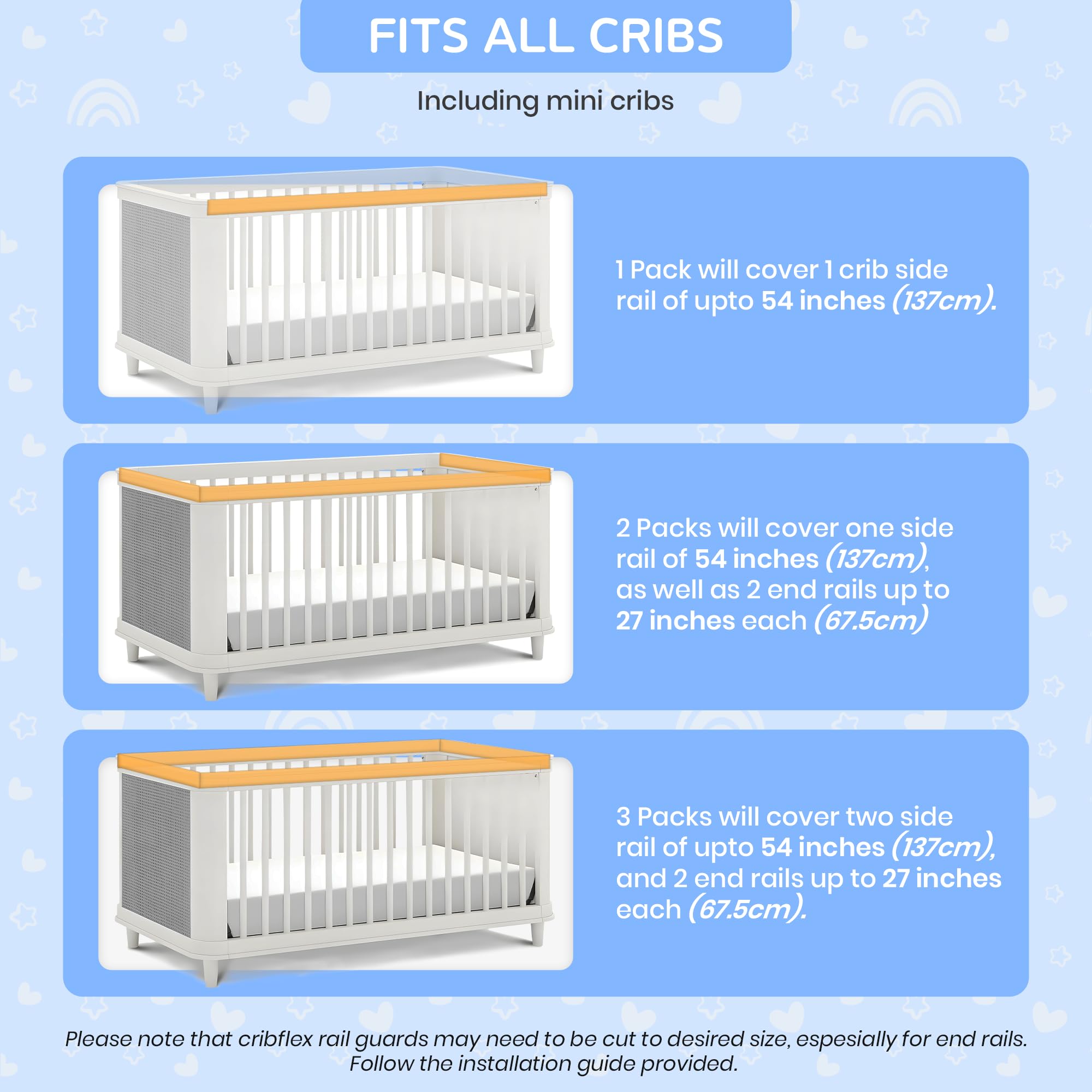 Cribflex wipe-clean surface for quick cleanup.