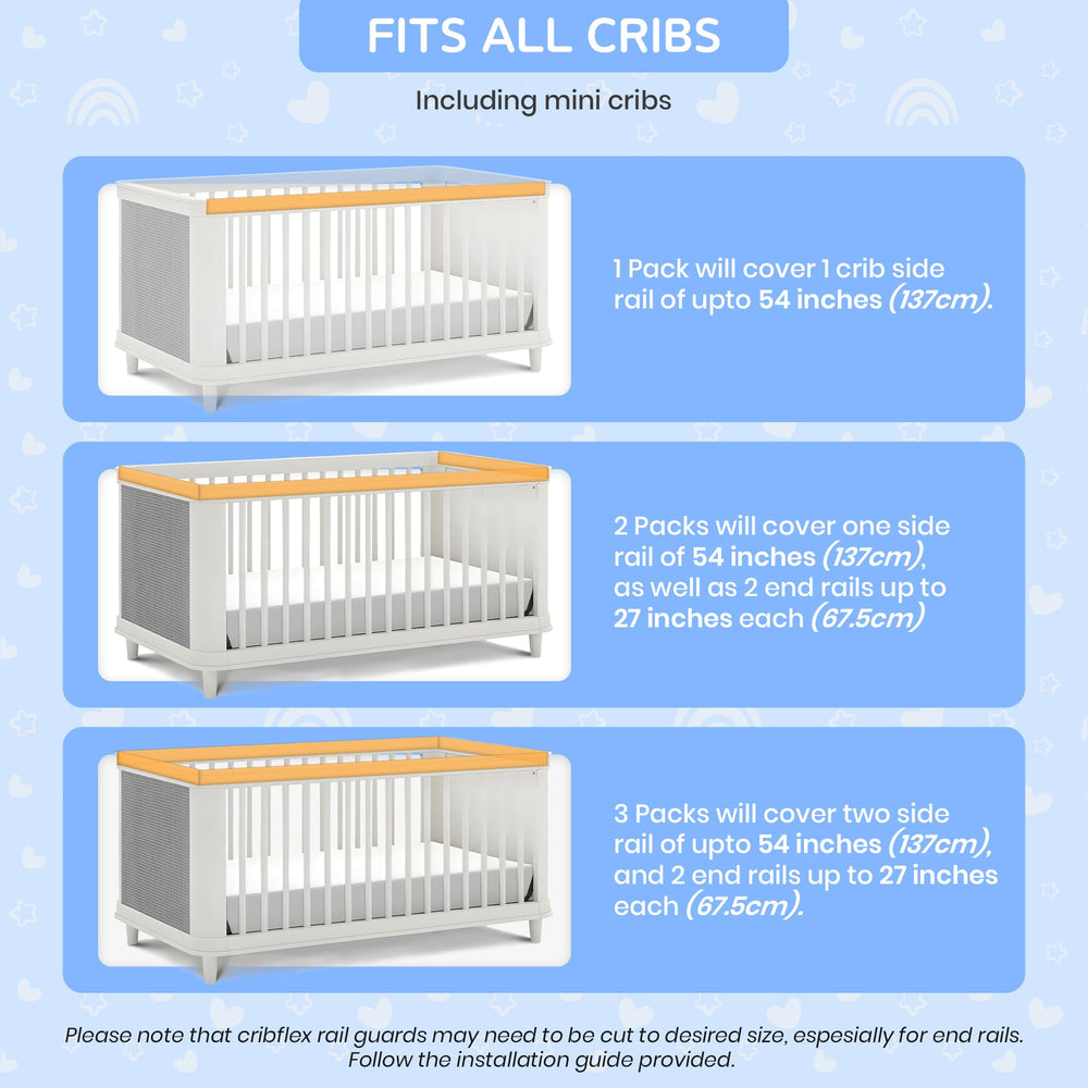 Cribflex wipe-clean surface for quick cleanup.