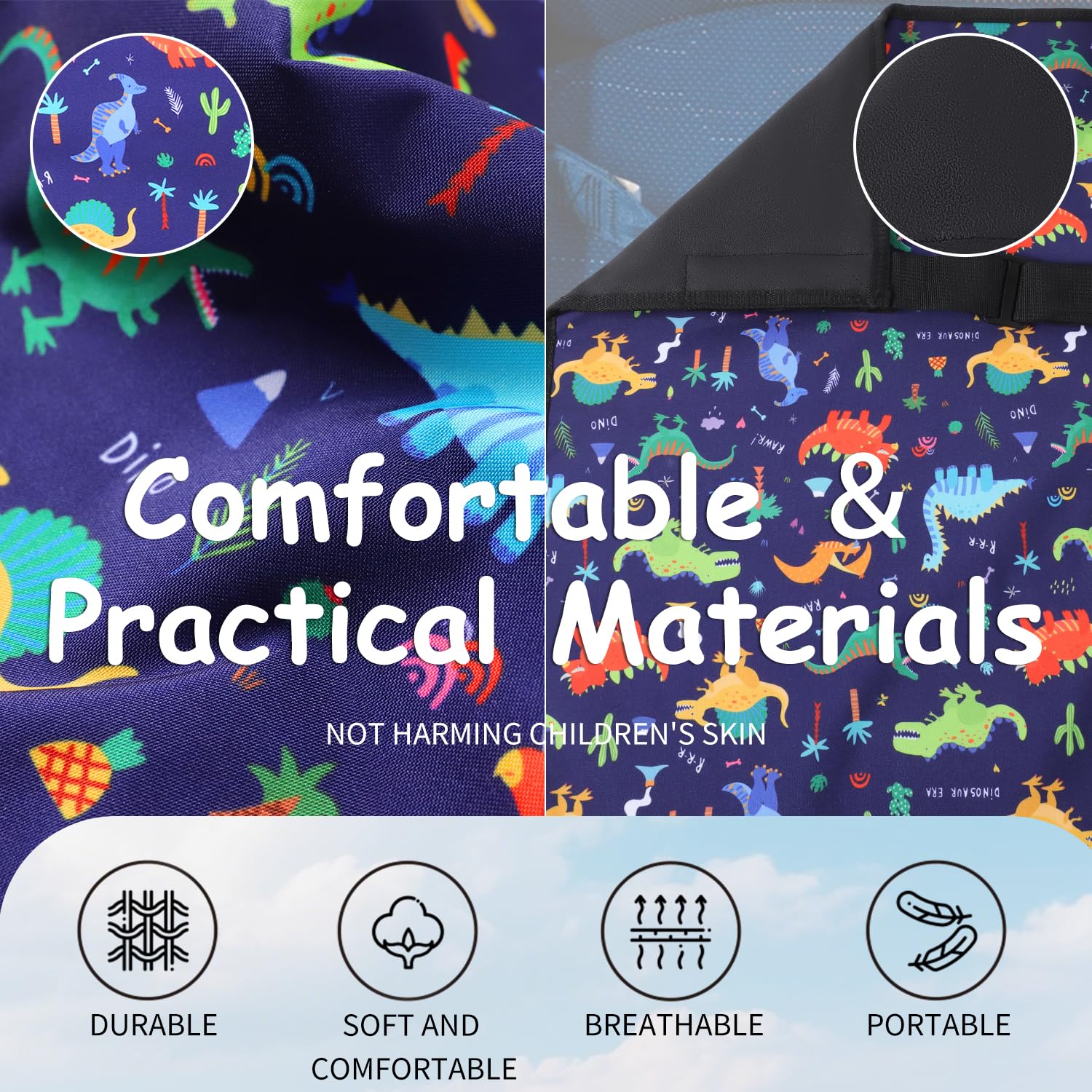 Crisinant anti-slip bottom reduces movement on aircraft seats