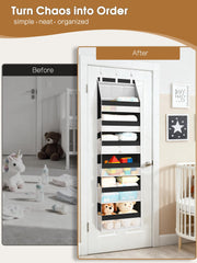 Criusia door organizer with 13 mesh pockets keeps small items visible and easy to grab.