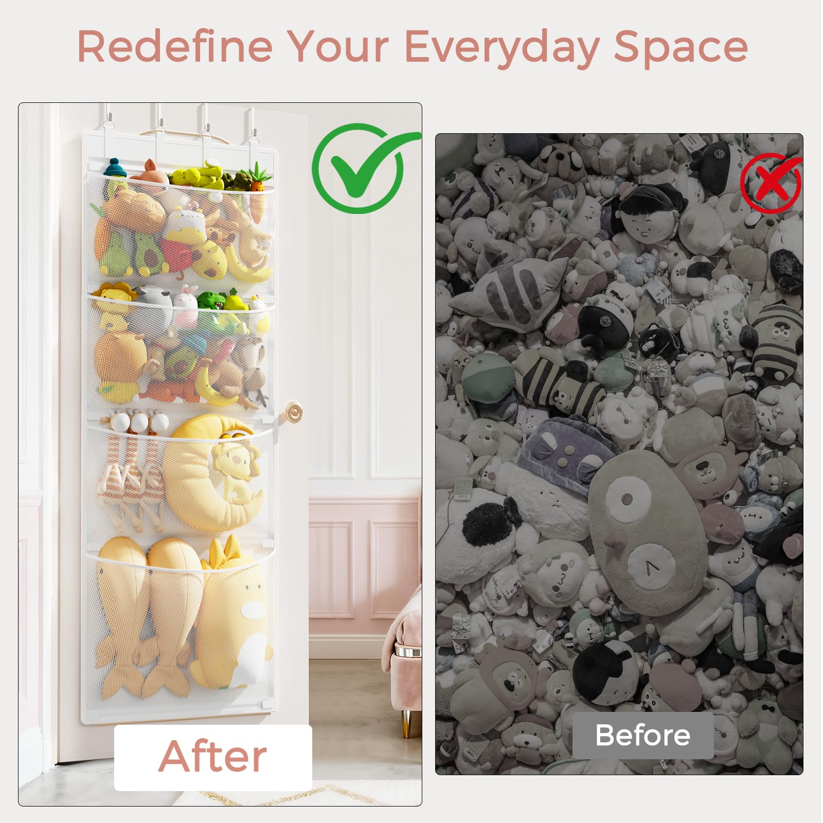 Criusia door organizer enables quick, tool-free assembly for tidy play spaces.