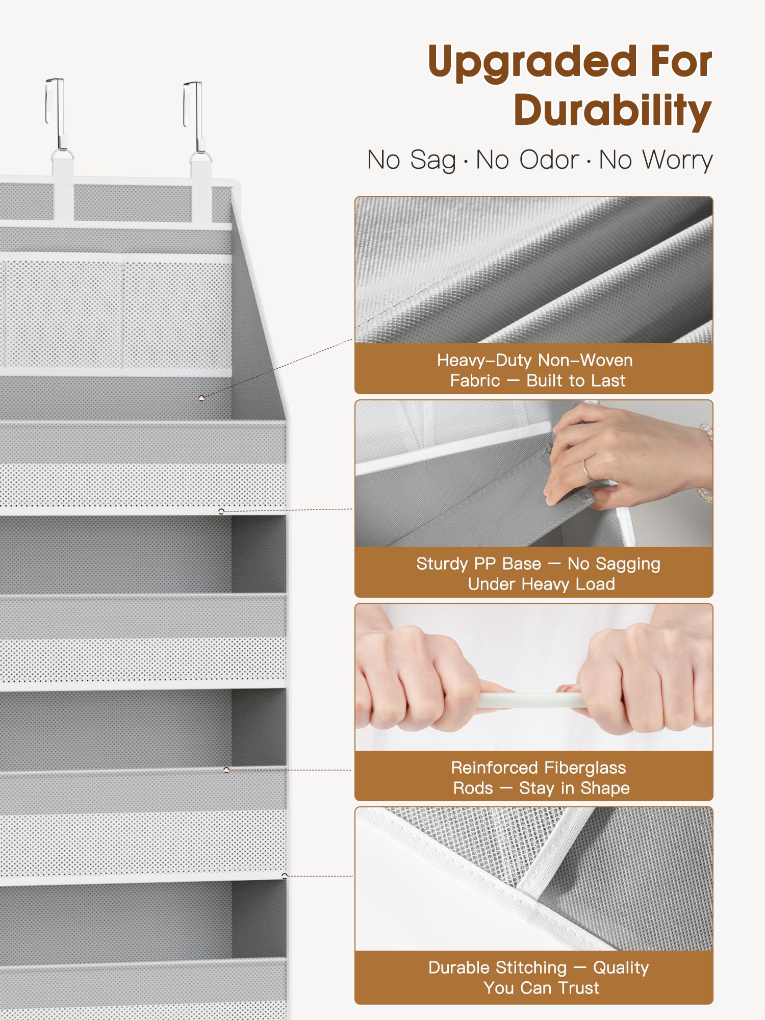 Criusia over-the-door organizer 6-shelf setup demonstrates generous capacity for towels and clothes.