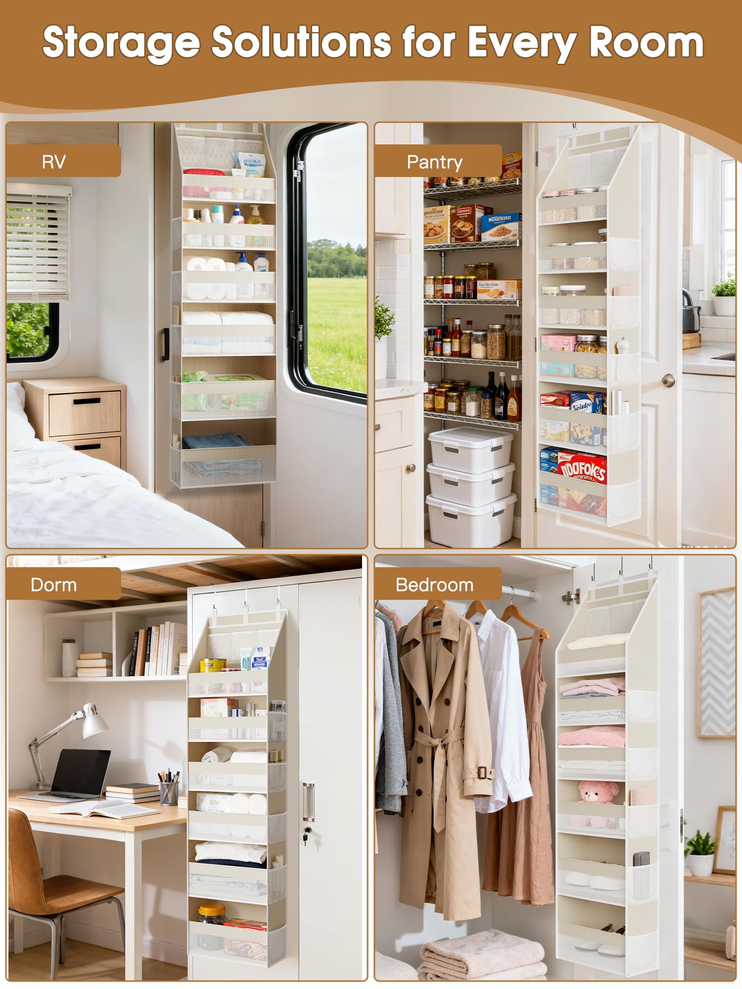 Criusia door organizer suited for dorms and bedrooms.