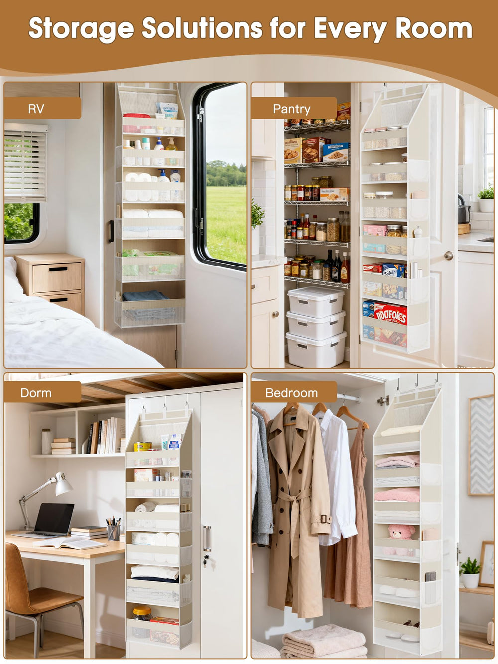 Criusia door organizer suited for dorms and bedrooms.