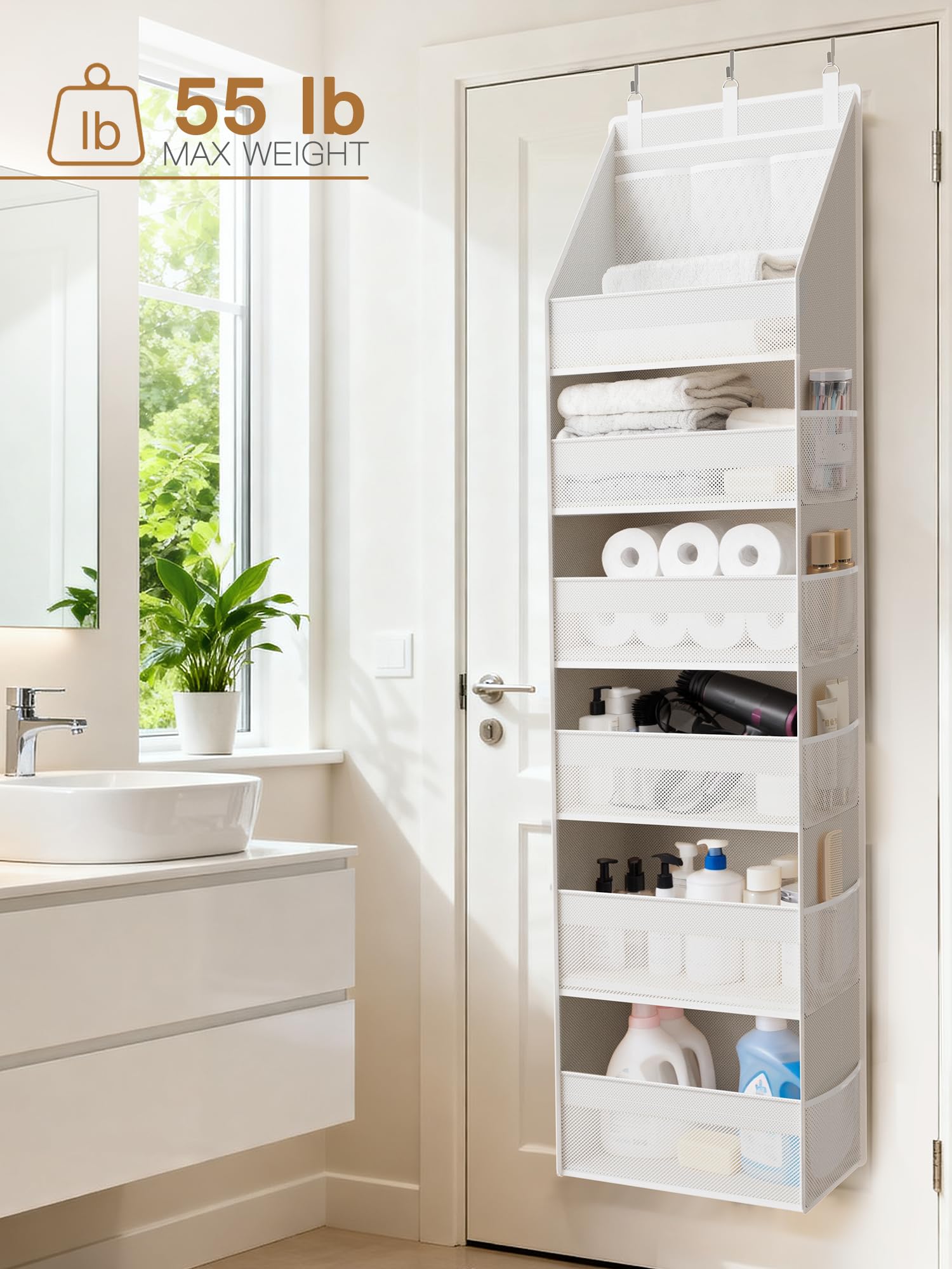 Criusia over-the-door organizer dorm room organization creates neat personal space for students.