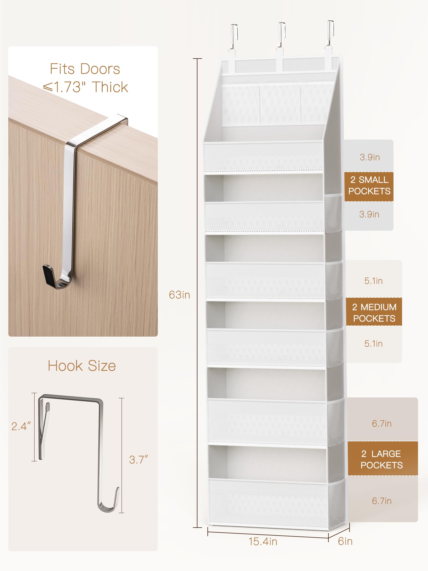 Criusia over-the-door organizer folded storage demonstrates compact stow-away option.