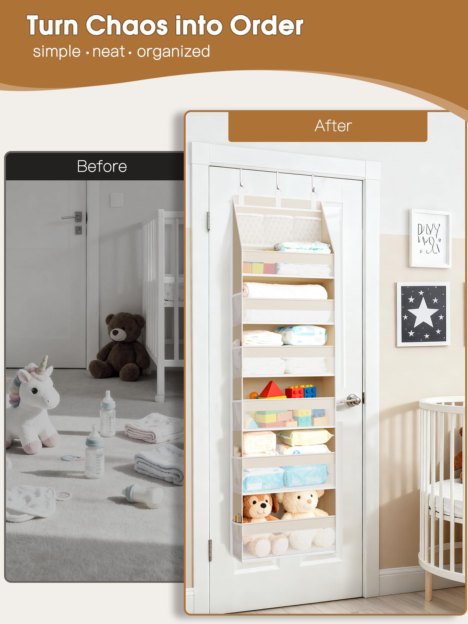 Criusia storage holds toys, diapers, and clothes neatly.
