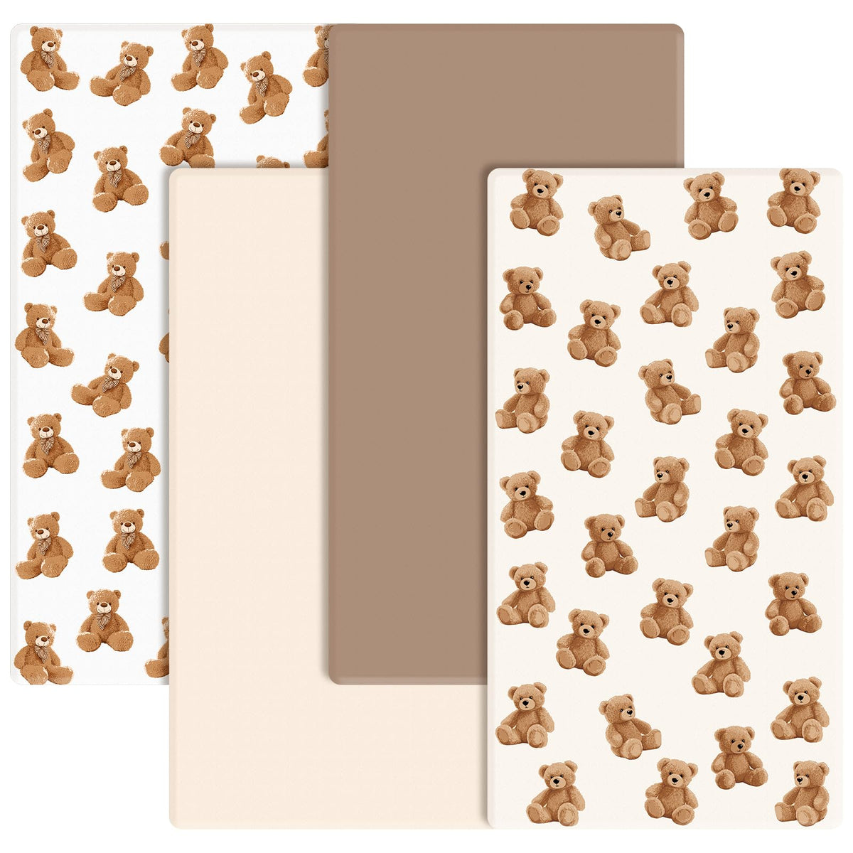 CroBlissful bear crib sheet pack four styles for a cozy nursery