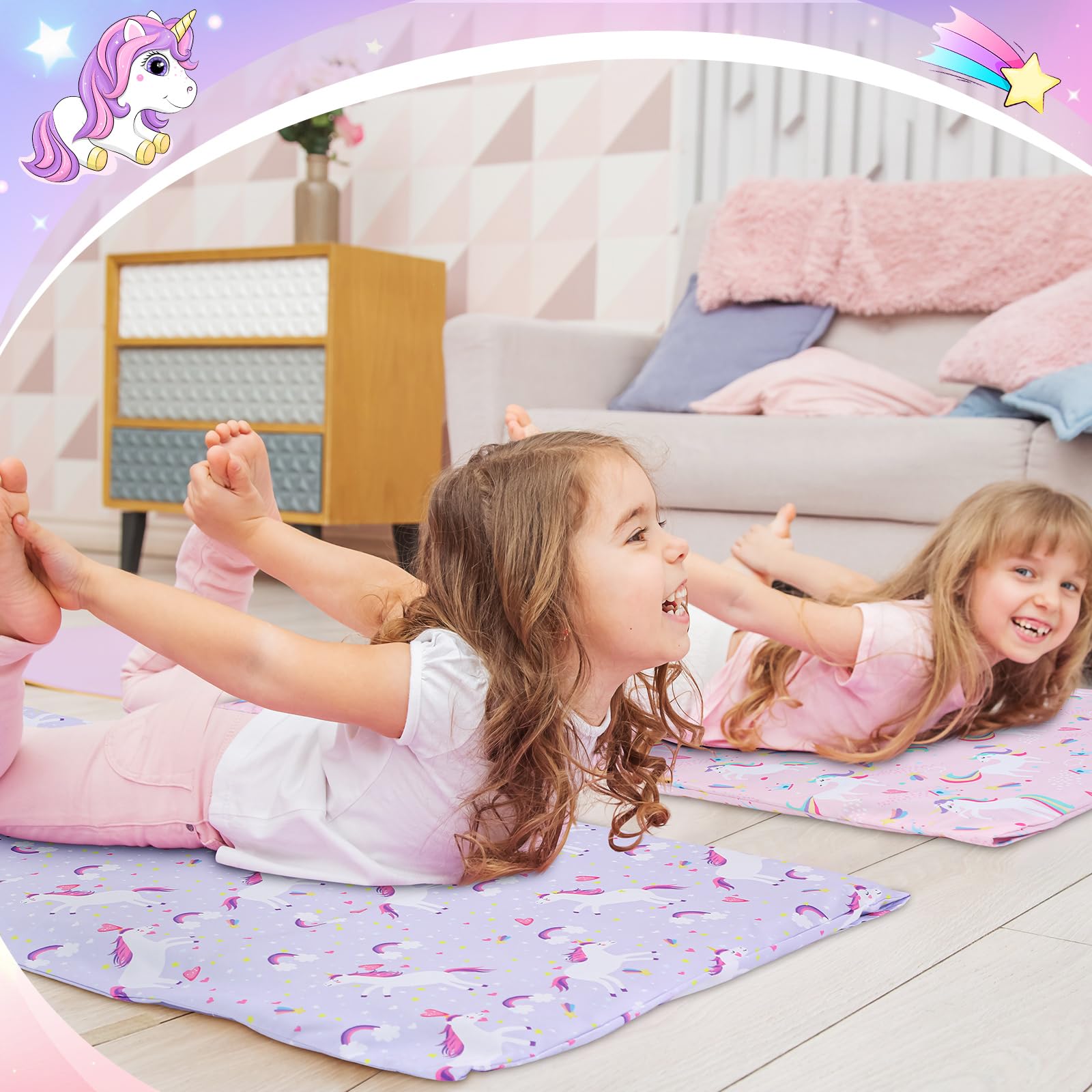 CroBlissful colorful nap time scene suggests cheerful mornings and easy care between uses.