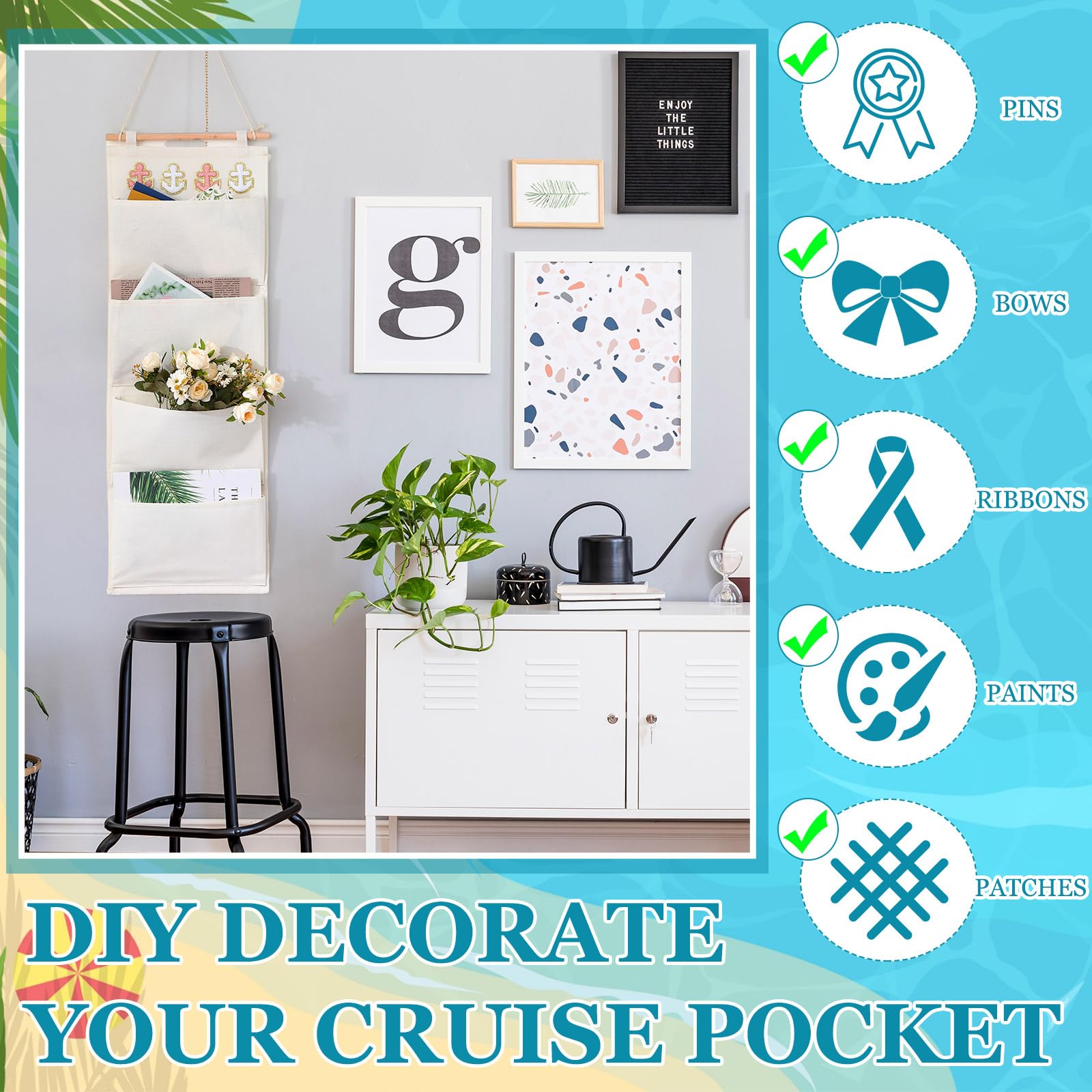 CroBlissful door-hanger cruise storage keeps items handy near cabin door