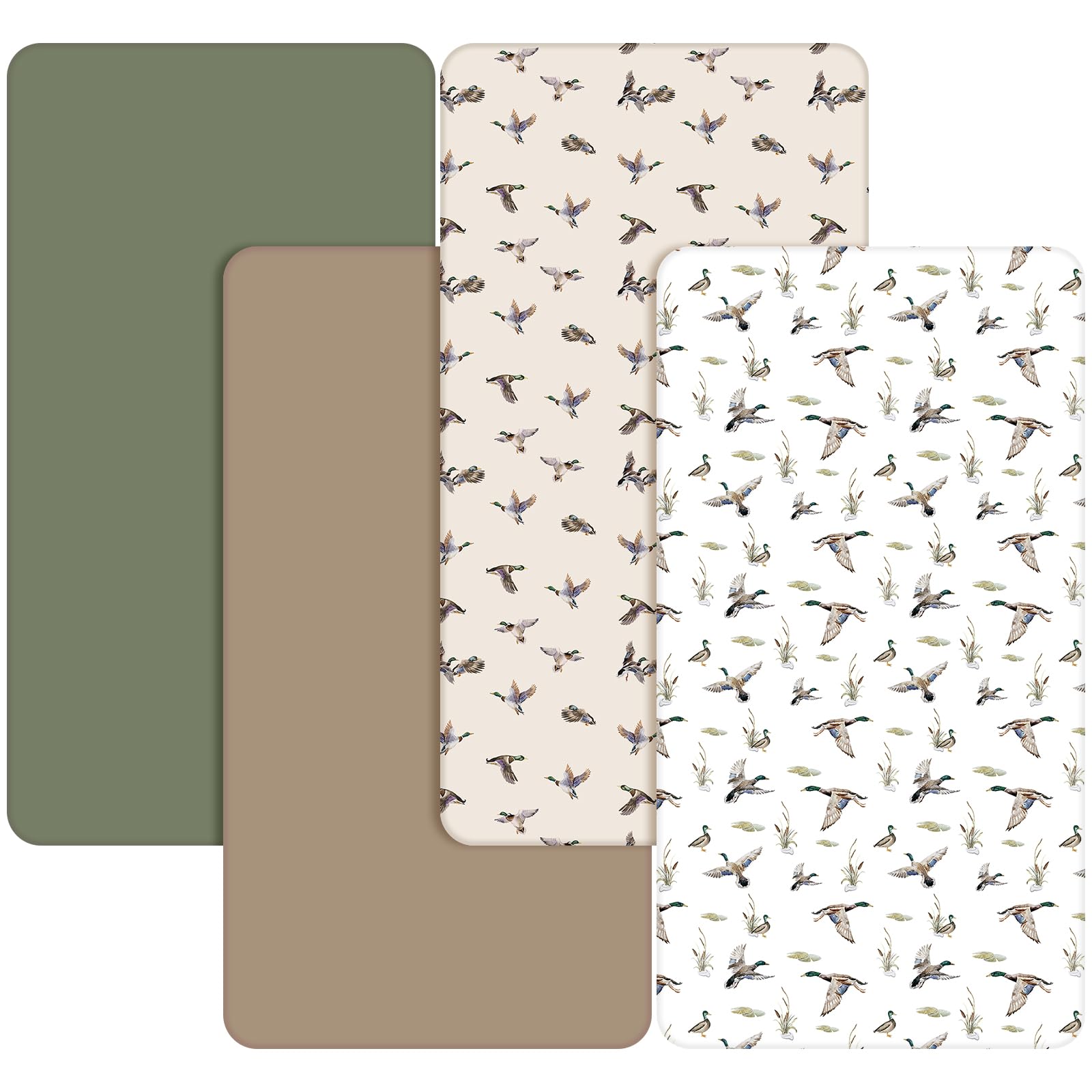 CroBlissful duck crib sheet close-up highlights soft fabric and durable stitching for baby's skin comfort.