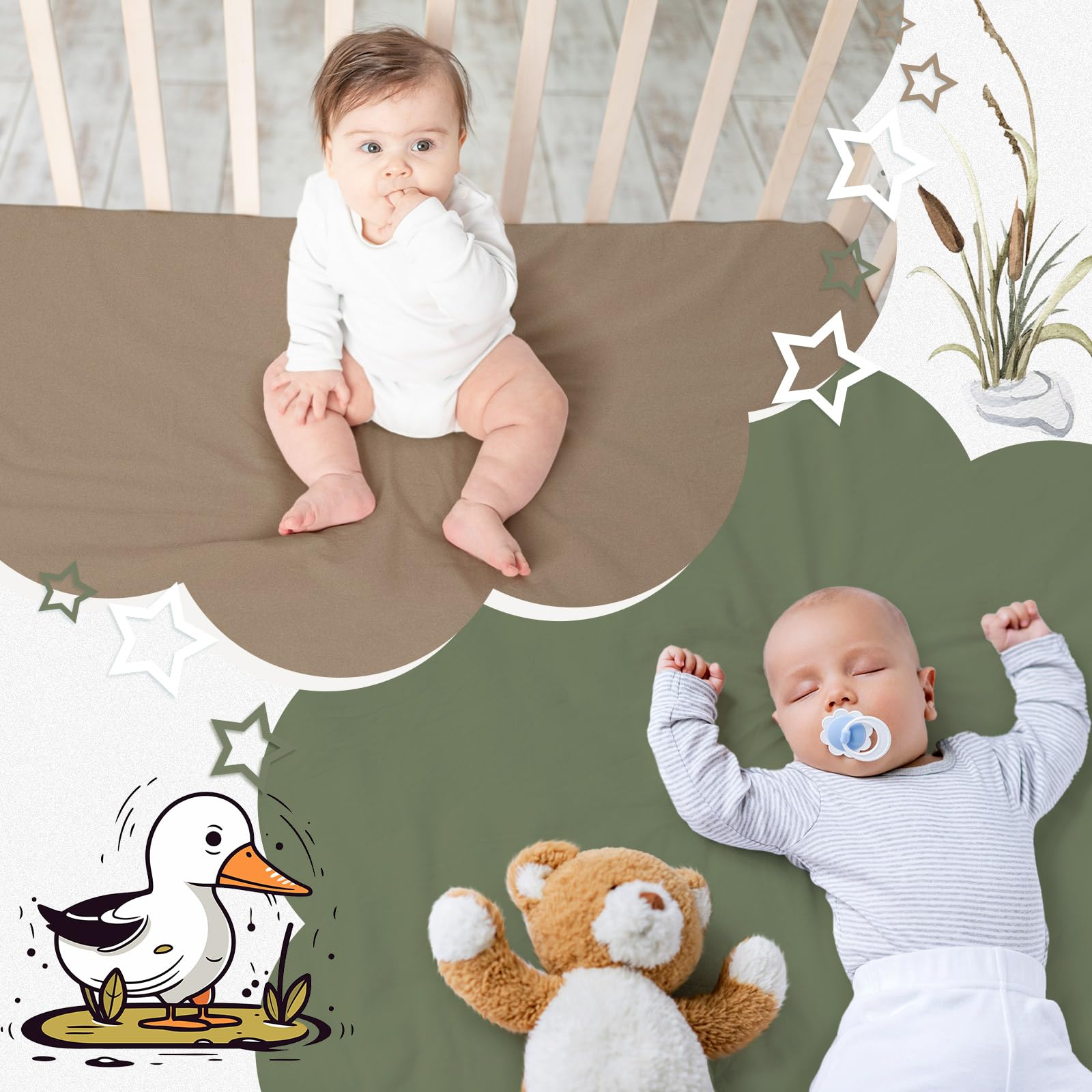 CroBlissful easy-care crib sheet wipes clean and maintain fit after multiple washes.