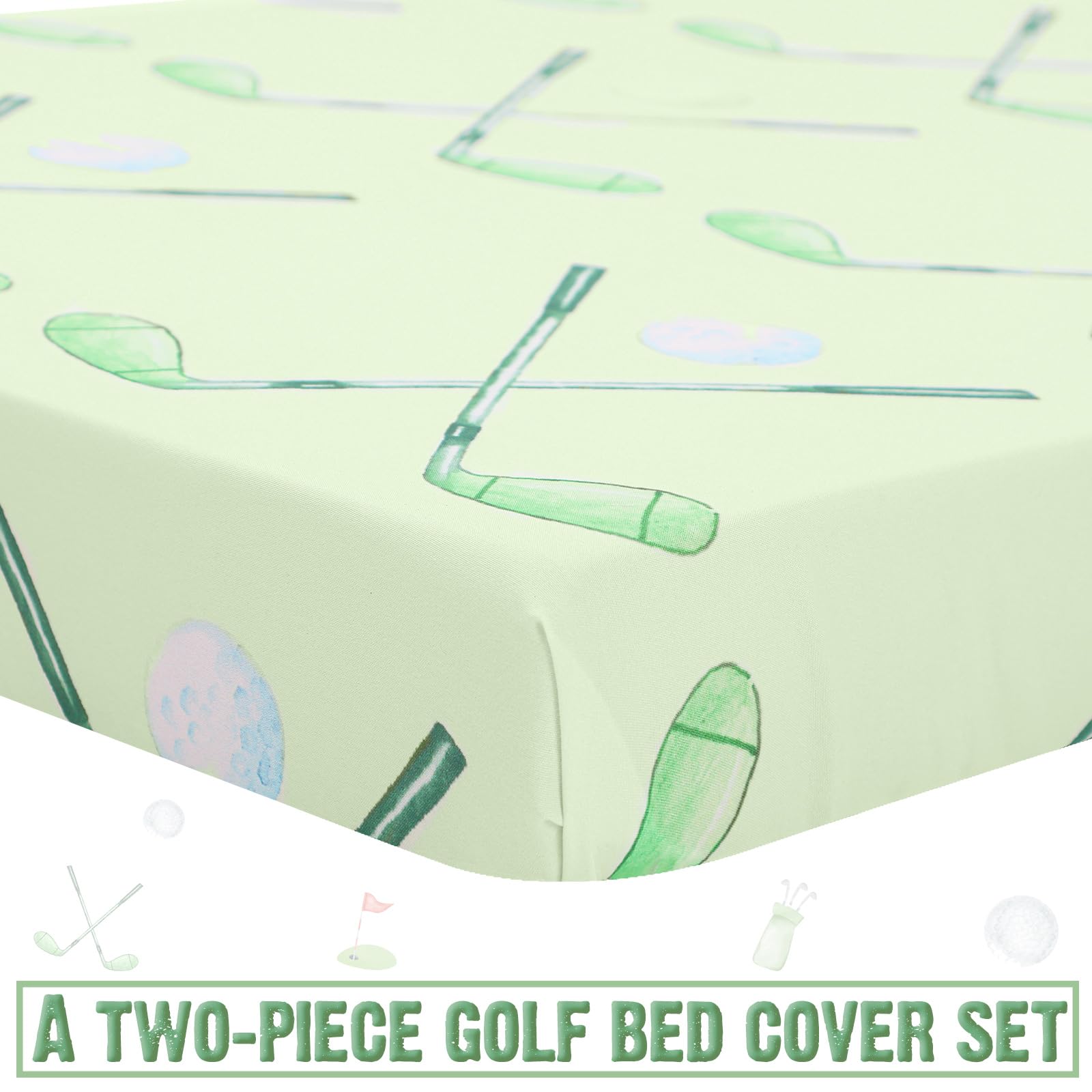 CroBlissful golf crib sheet with elastic edge for secure fit.