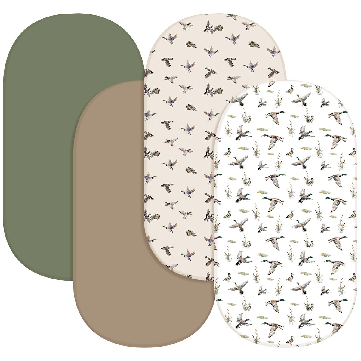 CroBlissful mallard duck bassinet sheets pack for stylish nursery and safe sleep