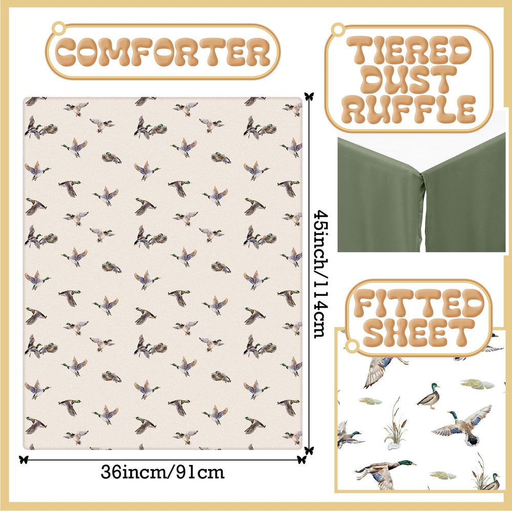 CroBlissful Mallard Duck fitted sheet with elastic for snug fit