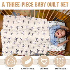 CroBlissful Mallard Duck crib skirt with 15-inch drop adds neat styling