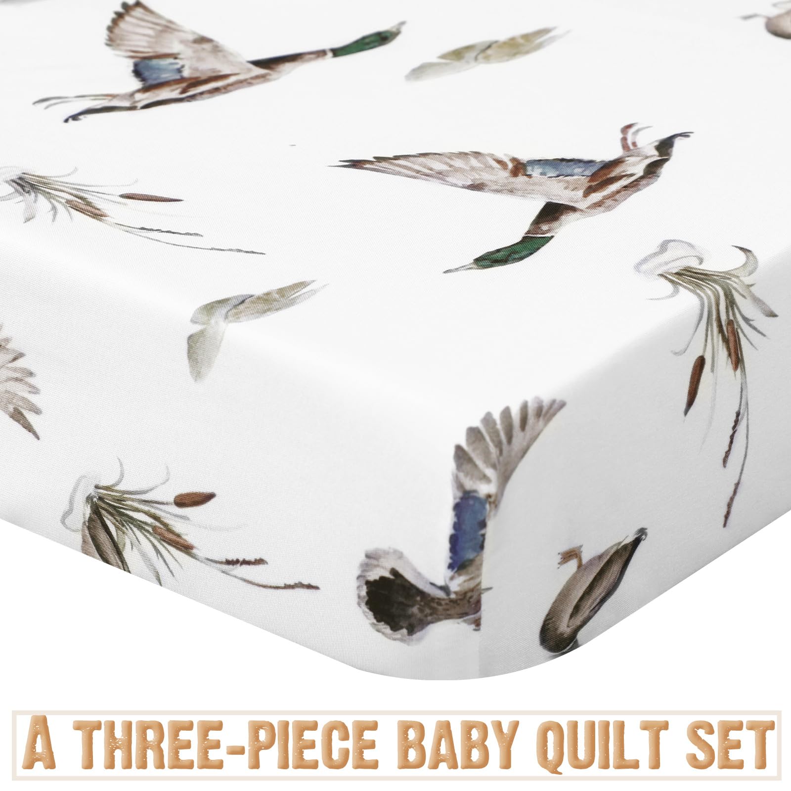 CroBlissful Mallard Duck patchwork design close-up in nursery