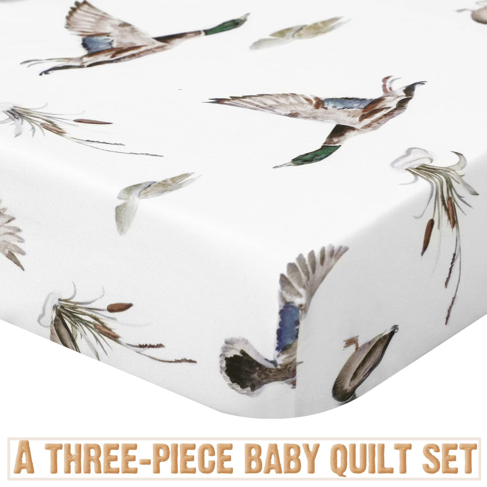 CroBlissful Mallard Duck patchwork design close-up in nursery