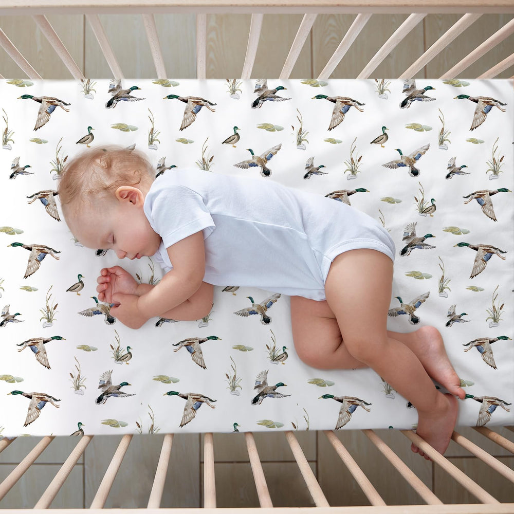 CroBlissful Mallard Duck green color tones for neutral nursery
