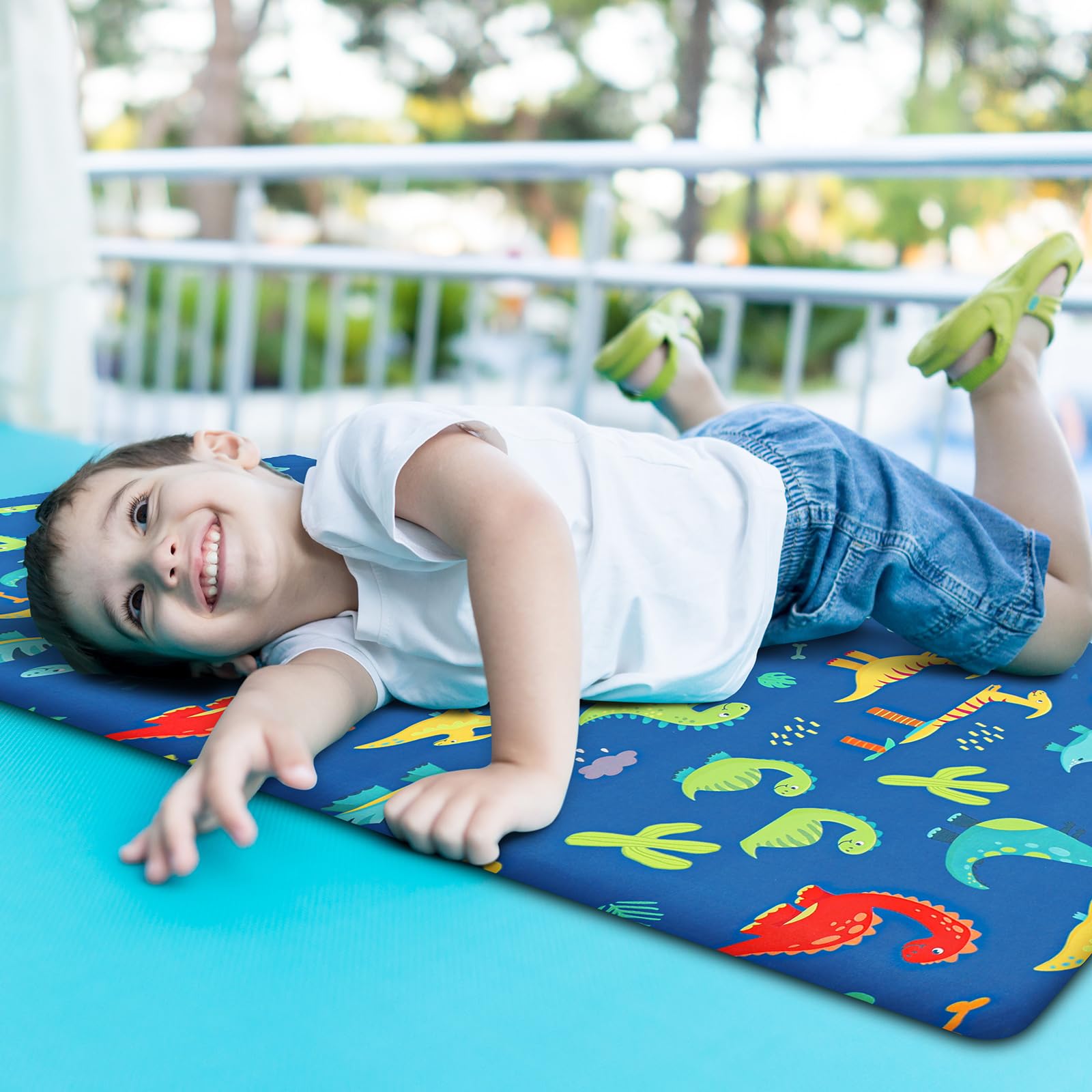 CroBlissful nap mat cover 2-pack illustrating easy backup and switches between uses