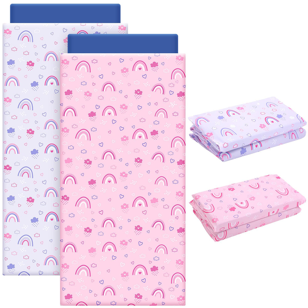 CroBlissful nap mat cover 2-pcs set in rainbow pink and purple offers cheerful comfort for preschool naps.