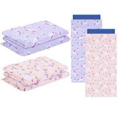 CroBlissful unicorn nap mat cover pink front view keeps nap mats clean and inviting.