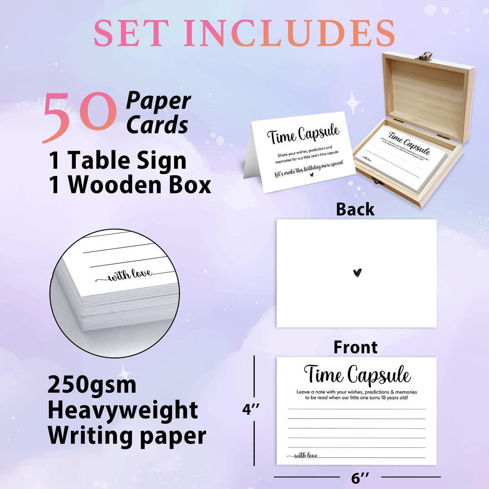 Crocothemis time capsule box open lid with memory cards for heartfelt wishes